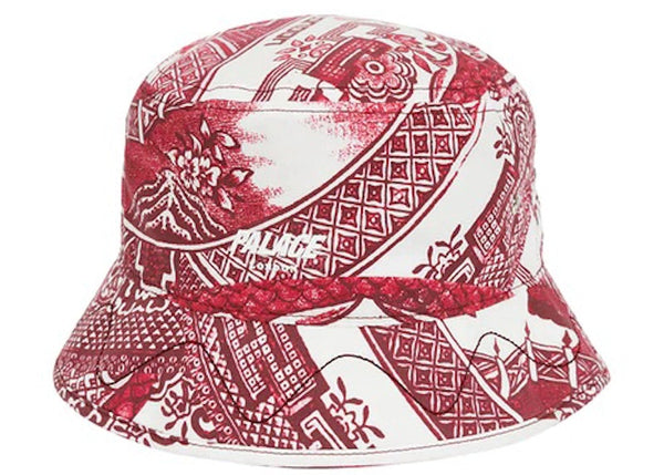 Palace China Plate Bucket Hat Red