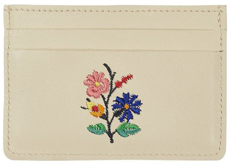 Flower Stitch Cardholder White