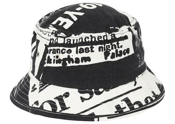 Palace Tabloid Denim Bucket Hat Black