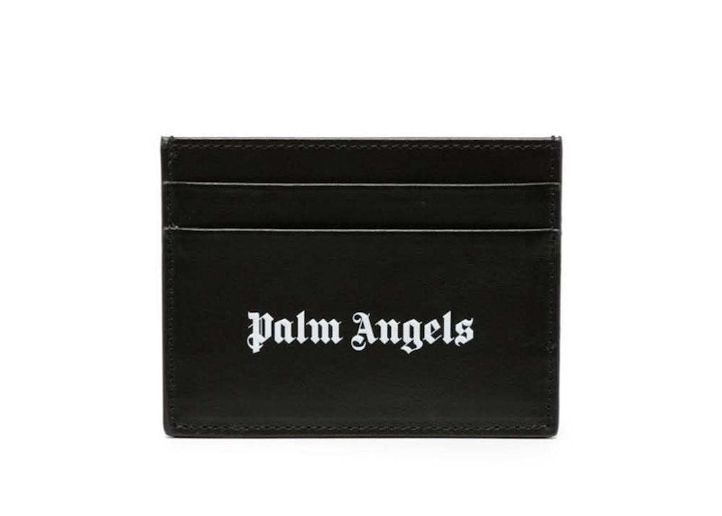 Logo-Print Leather Card Holder Black