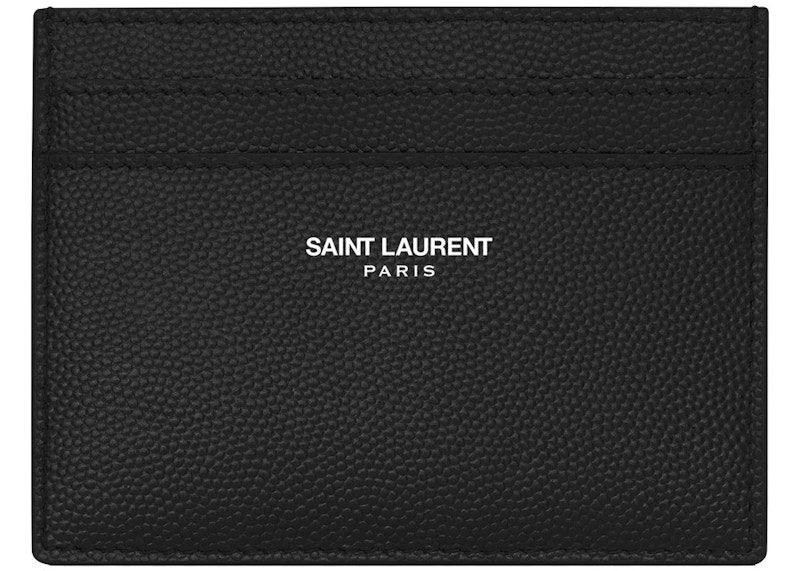 Card Case Grain de Poudre Embossed Leather Black