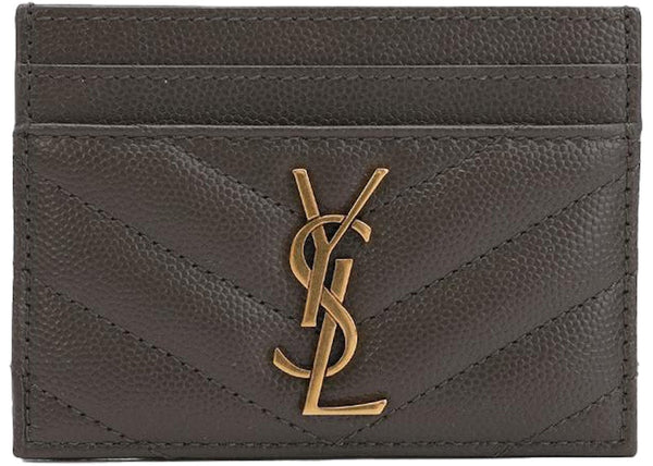 Card Case Monogram Grain De Poudre Pebble Grey