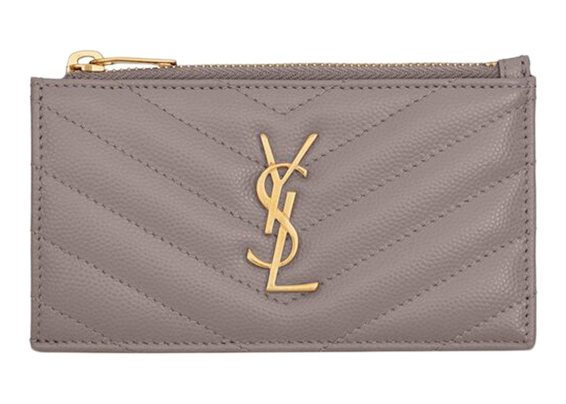 Cassandre Matelasse Zipped Fragments Card Case De Poudre Embossed Fog
