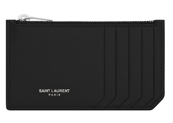 5 Fragments Pouch Card Case Grained Leather Black