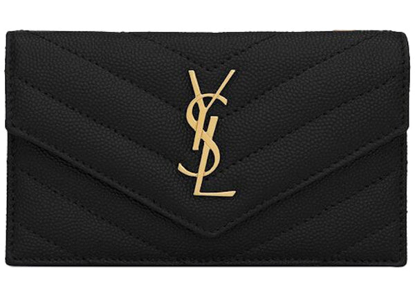 Monogram Flap Card Case Grain De Poudre Black