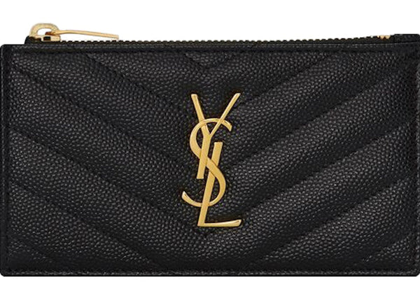 Monogram Fragments Zippered Card Case Grain De Poudre Black
