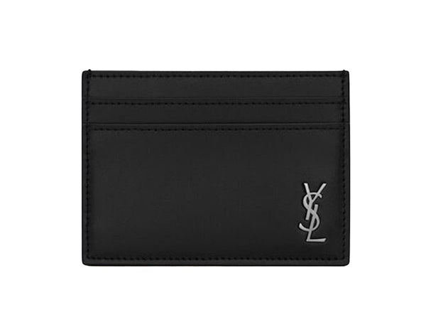 Tiny Cassandre (5 Card Slot) Card Case Silver Logo Matte Black