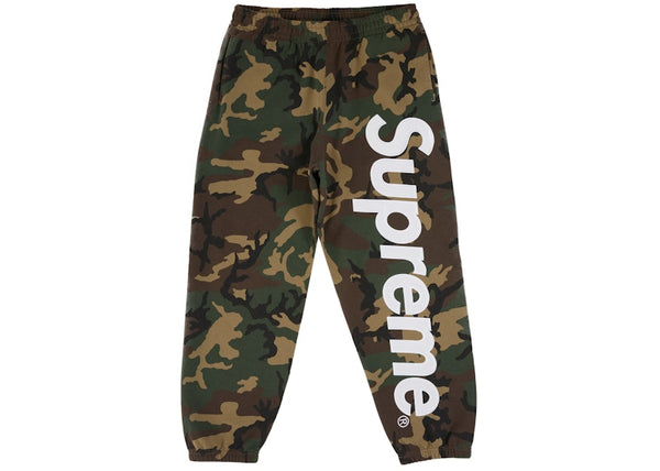 Supreme Satin Applique Sweatpant (SS26) Woodland Camo