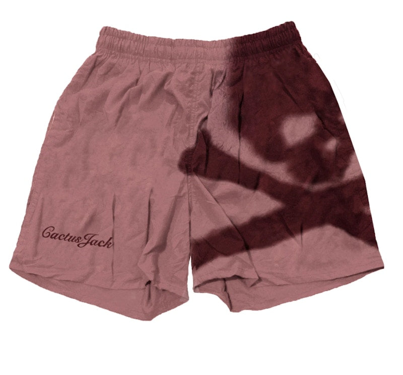 Travis Scott Cactus Jack For Mastermind Skull Shorts Washed Red