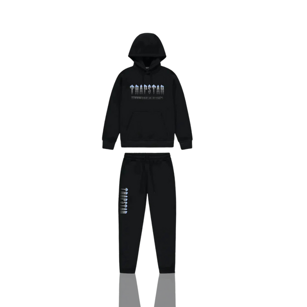 Black & Ice Blue Chenille Decoded 2.0 Hooded Tracksuit