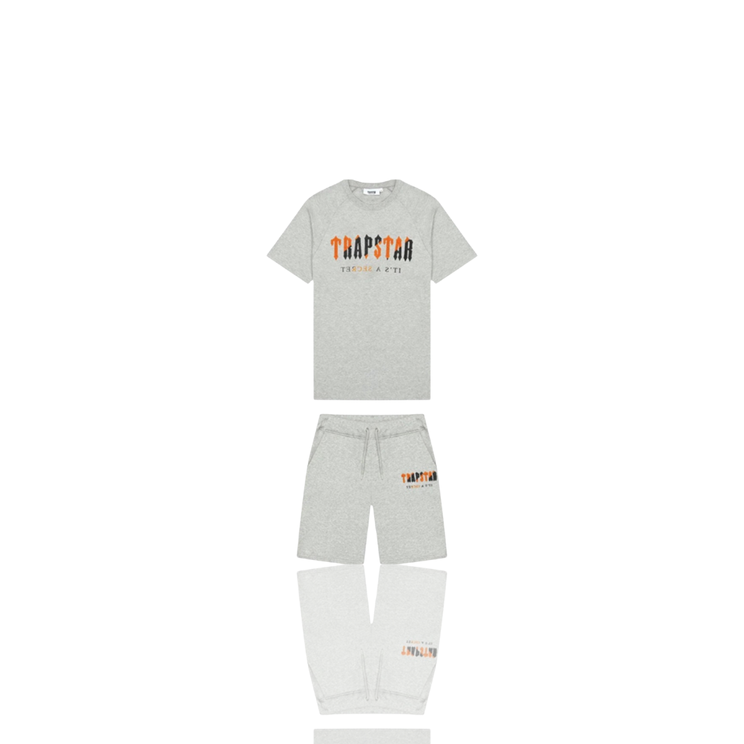 Grey & Orange Chenille Decoded Short Set