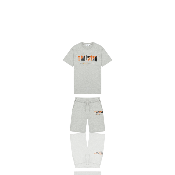 Grey & Orange Chenille Decoded Short Set