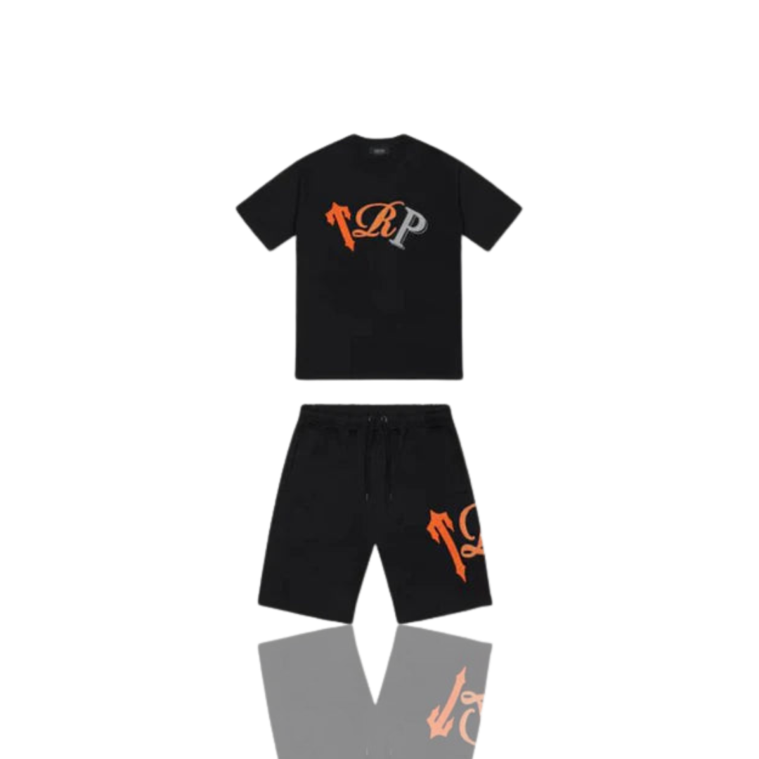 Black & Orange TRP Short Set