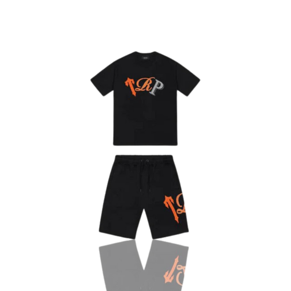 Black & Orange TRP Short Set