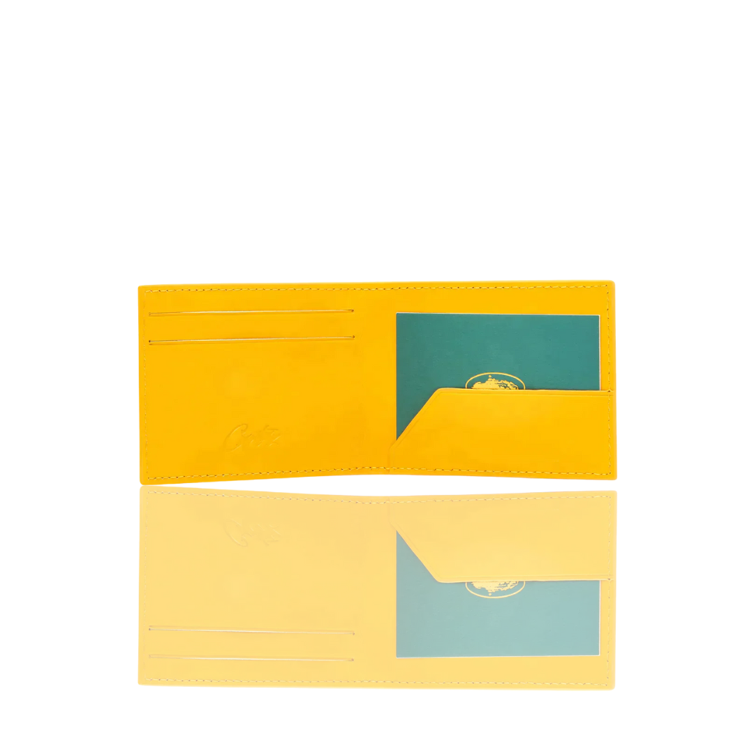 YELLOW LEATHER CARD HOLDER