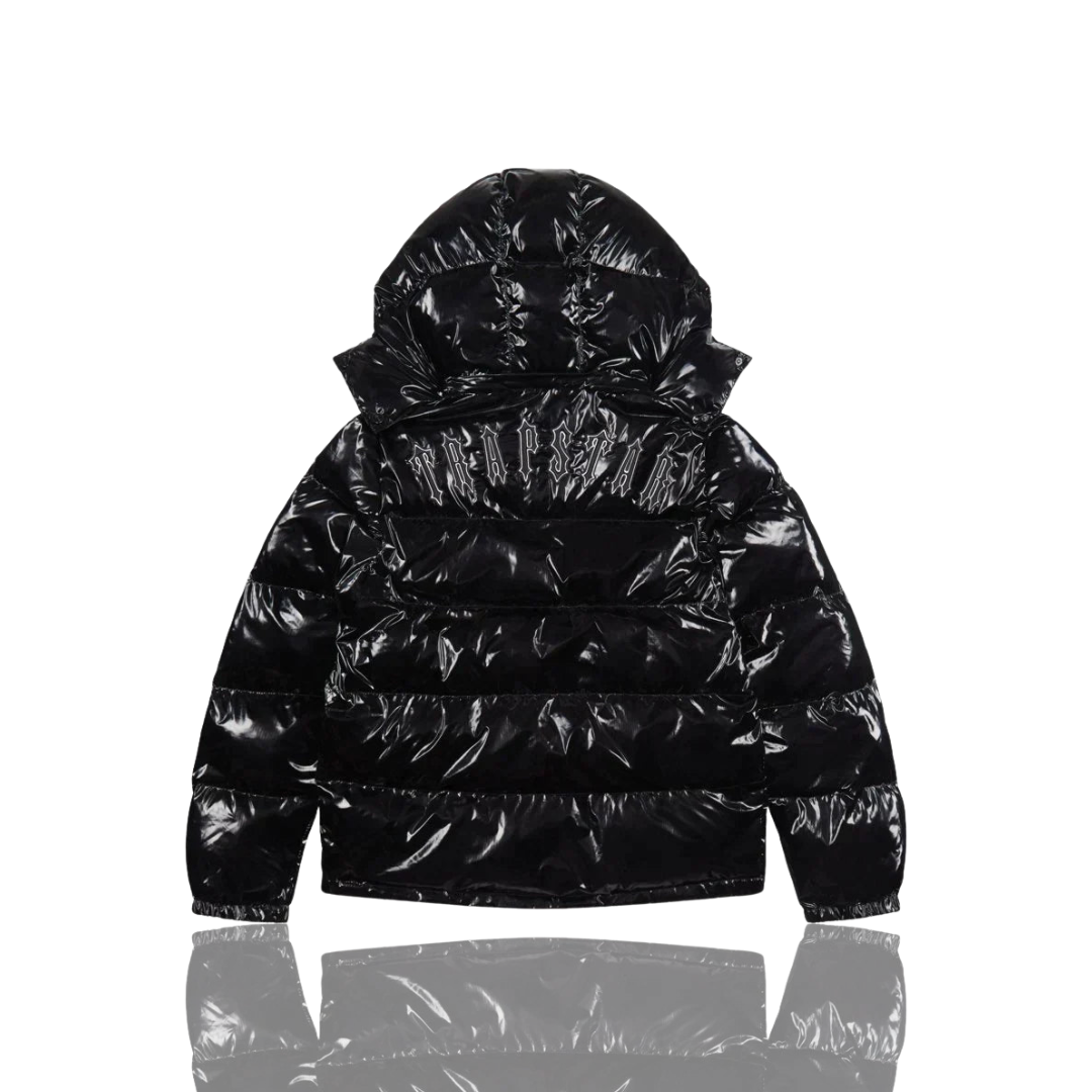 Shiny Black Irongate Hooded Puffer