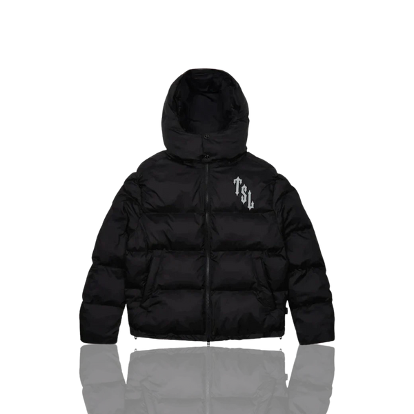 Black & Reflective London Shooters Hooded Puffer