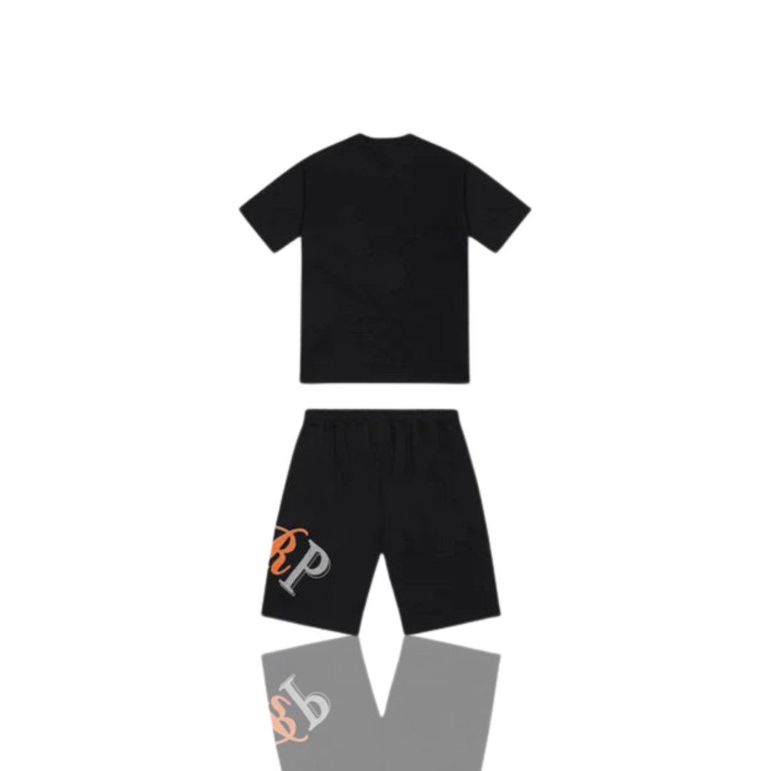 Black & Orange TRP Short Set