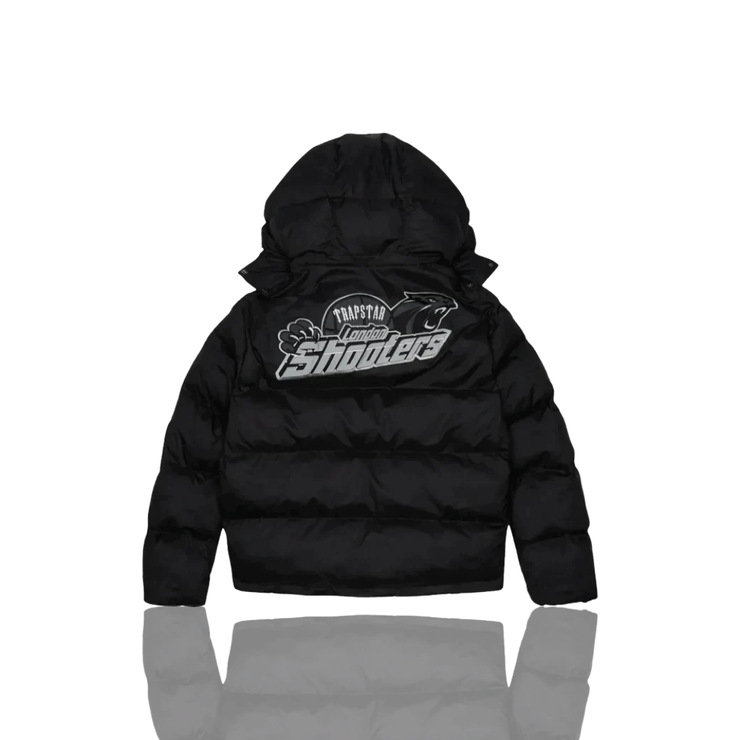 Black & Reflective London Shooters Hooded Puffer