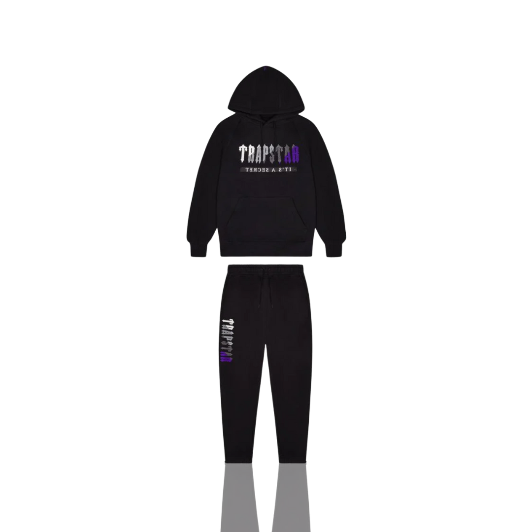 Black & Purple Chenille Decoded 2.0 Hooded Tracksuit