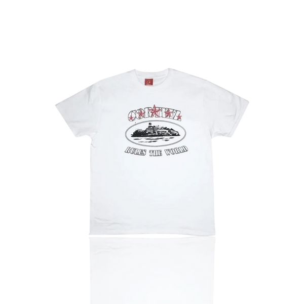 WHITE & RED 5 STARZ T SHIRT