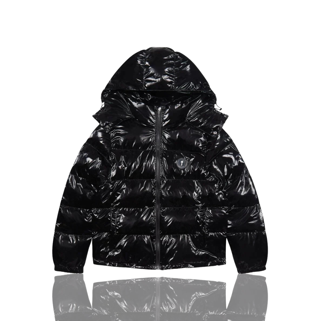 Shiny Black Irongate Hooded Puffer