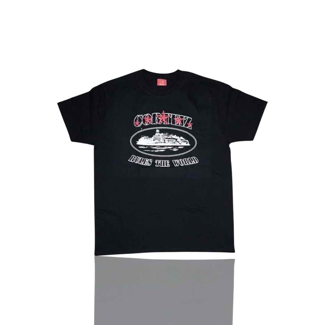 BLACK & RED 5 STARZ T SHIRT