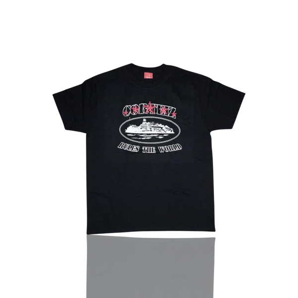 BLACK & RED 5 STARZ T SHIRT