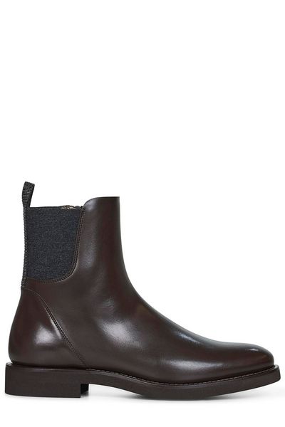 Brunello Cucinelli Round Toe Ankle Boots
