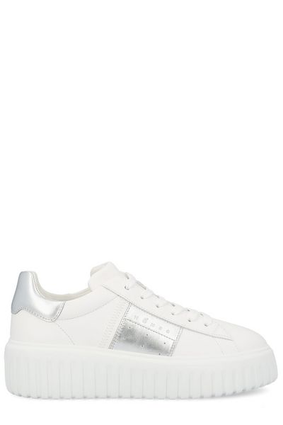Hogan Round-Toe Lace-Up Sneakers