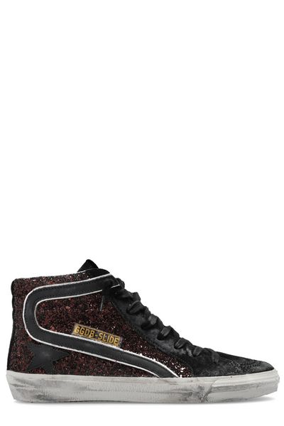 Golden Goose Deluxe Brand Slide Glitter High-Top Lace-Up Sneakers