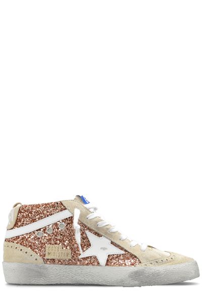 Golden Goose Deluxe Brand Mid Star High-Top Glittered Sneakers