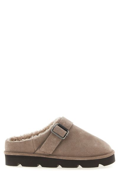 Brunello Cucinelli Round Toe Buckled Mules