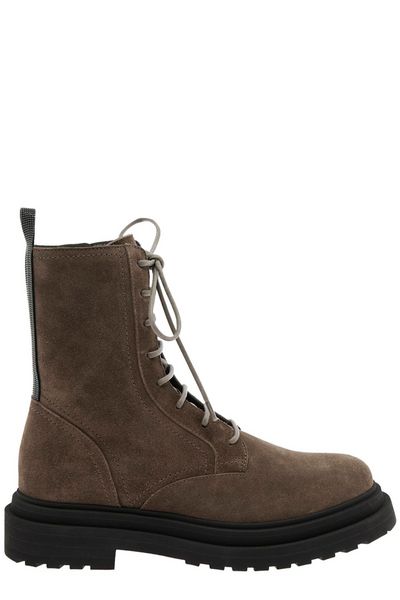 Brunello Cucinelli Lace-Up Ankle Boots