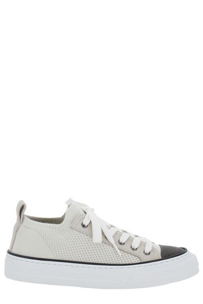 Brunello Cucinelli Knitted Lace-Up Sneakers