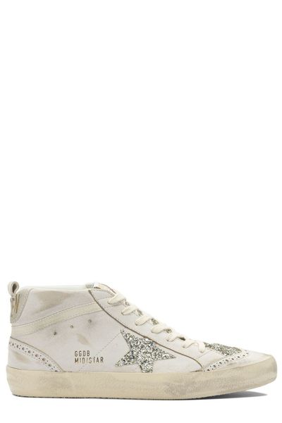 Golden Goose Deluxe Brand Mid Star Glittered Sneakers