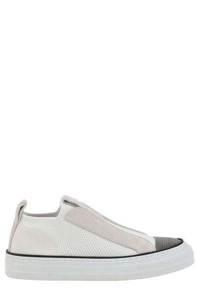 Brunello Cucinelli Precious Toe Slip-On Sneakers